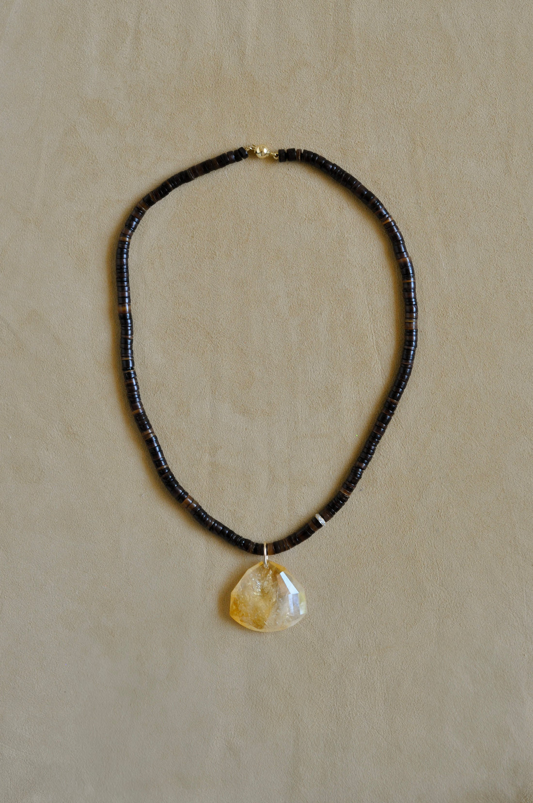 Faceted Pendant Necklace | Citrine