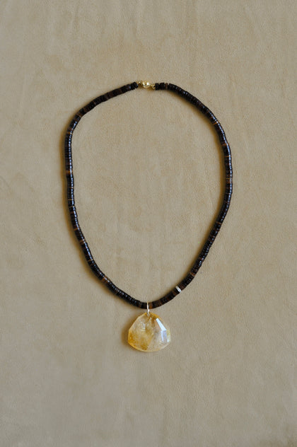 Faceted Pendant Necklace | Citrine