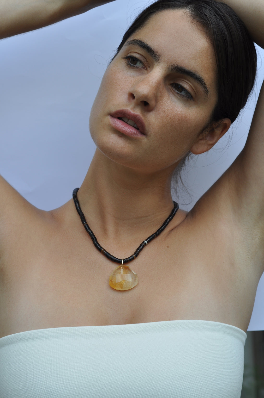 Faceted Pendant Necklace | Citrine