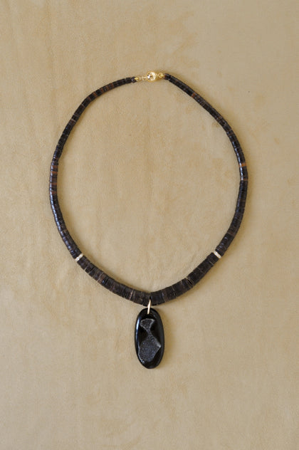 Black Window Druzy Collar