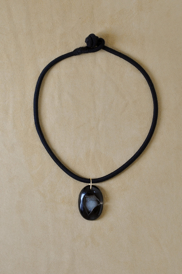 Black Window Druzy Cord