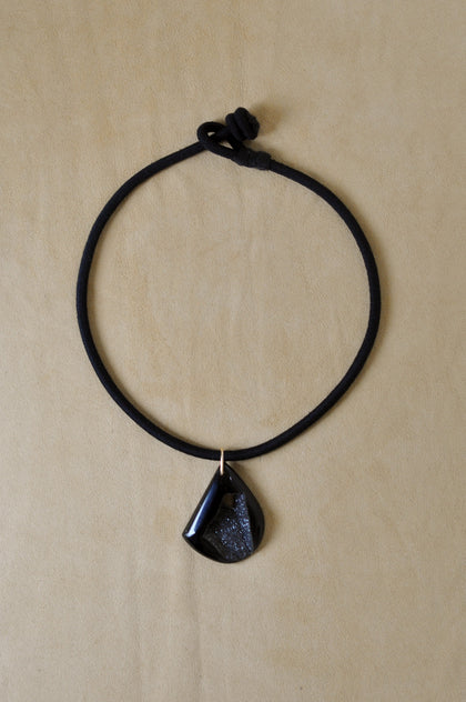 Black Window Druzy Cord