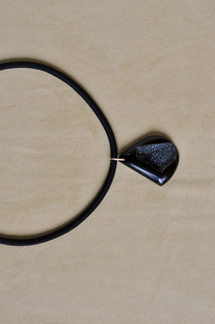 Black Window Druzy Cord