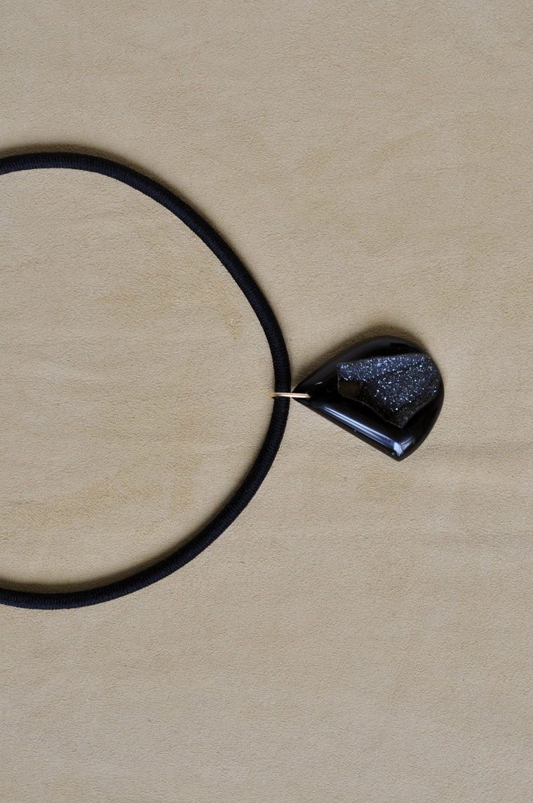 Black Window Druzy Cord