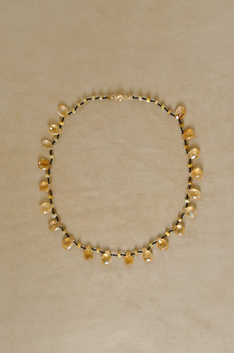 The Droplet Necklace | Light Citrine