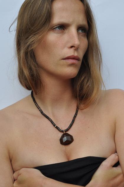 Faceted Pendant Necklace | Smoky Quartz