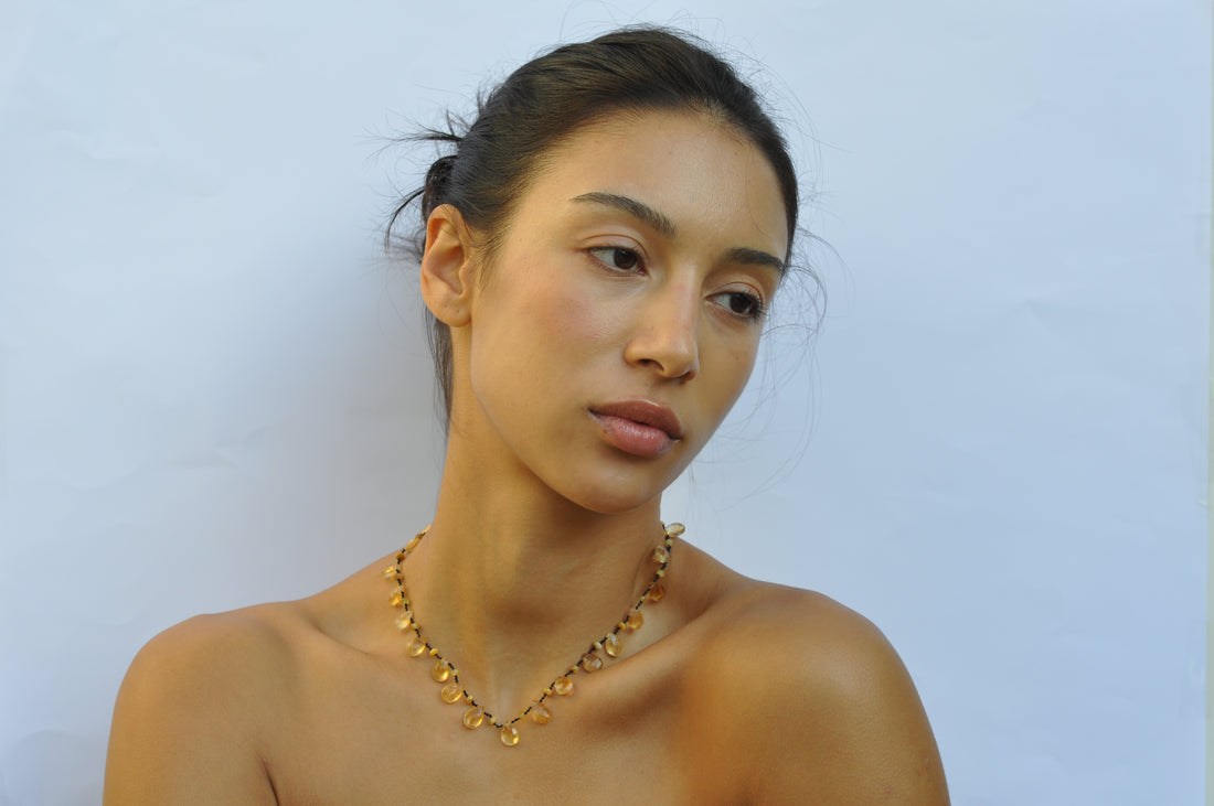 The Droplet Necklace | Light Citrine