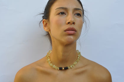 Lemon Quartz Puka Bead Collar