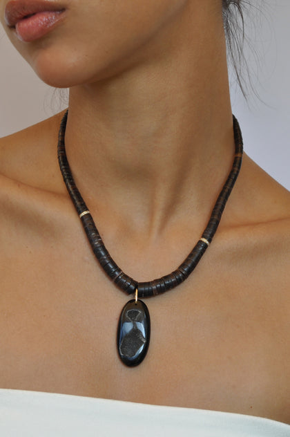 Black Window Druzy Collar