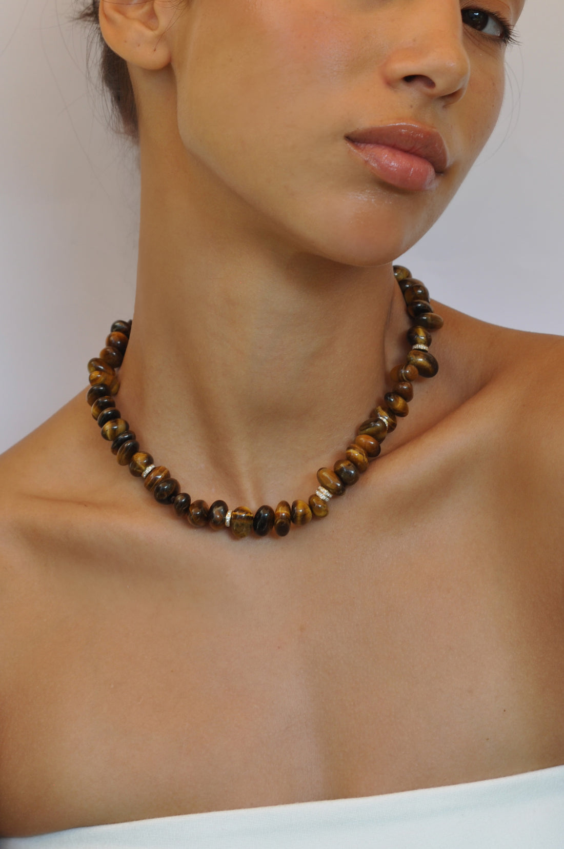 Diamond Tiger Eye Collar