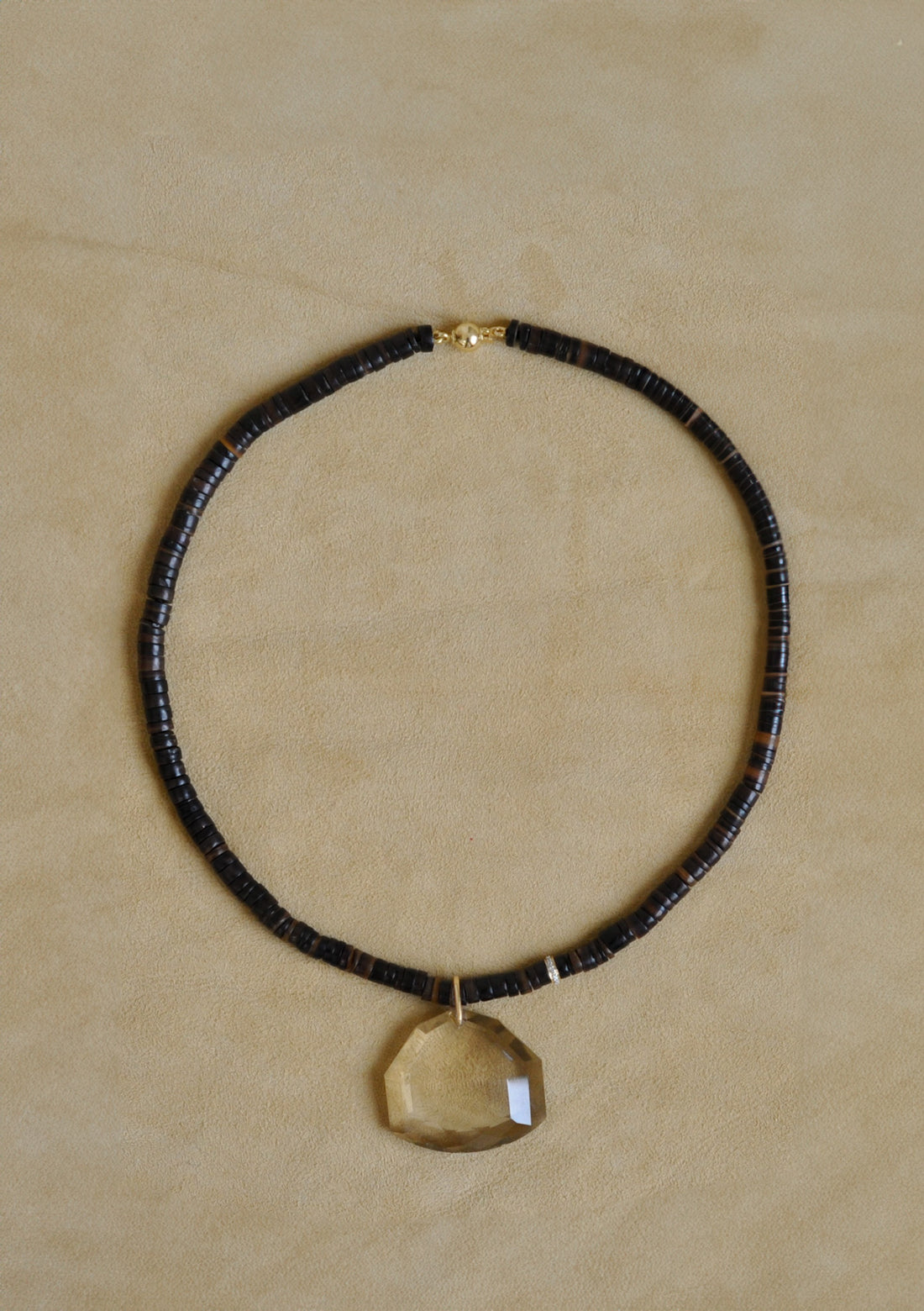 Faceted Pendant Necklace | Smoky Quartz