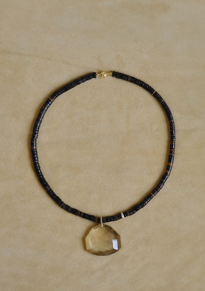 Faceted Pendant Necklace | Smoky Quartz