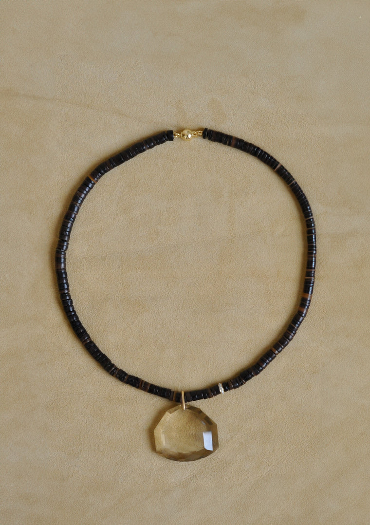 Faceted Pendant Necklace | Smoky Quartz