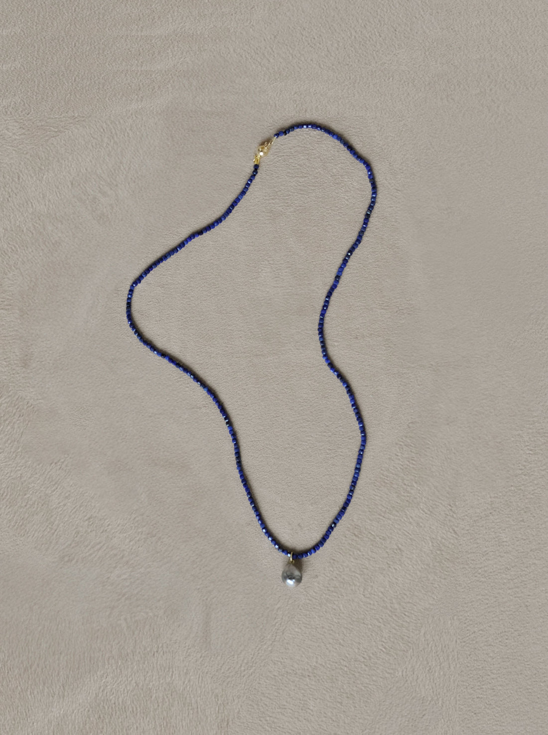 Long Lapis Tahitian Pearl Necklace