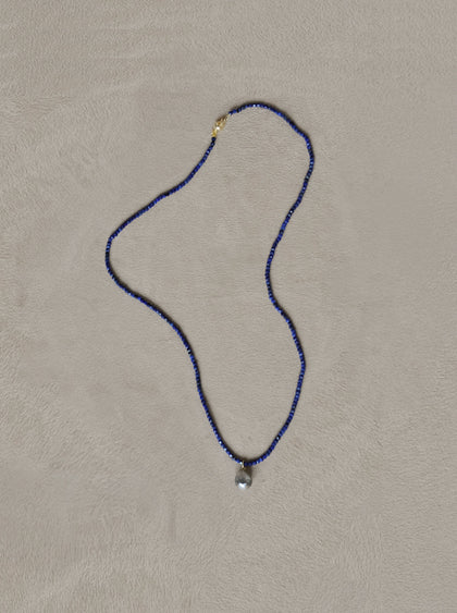 Long Lapis Tahitian Pearl Necklace