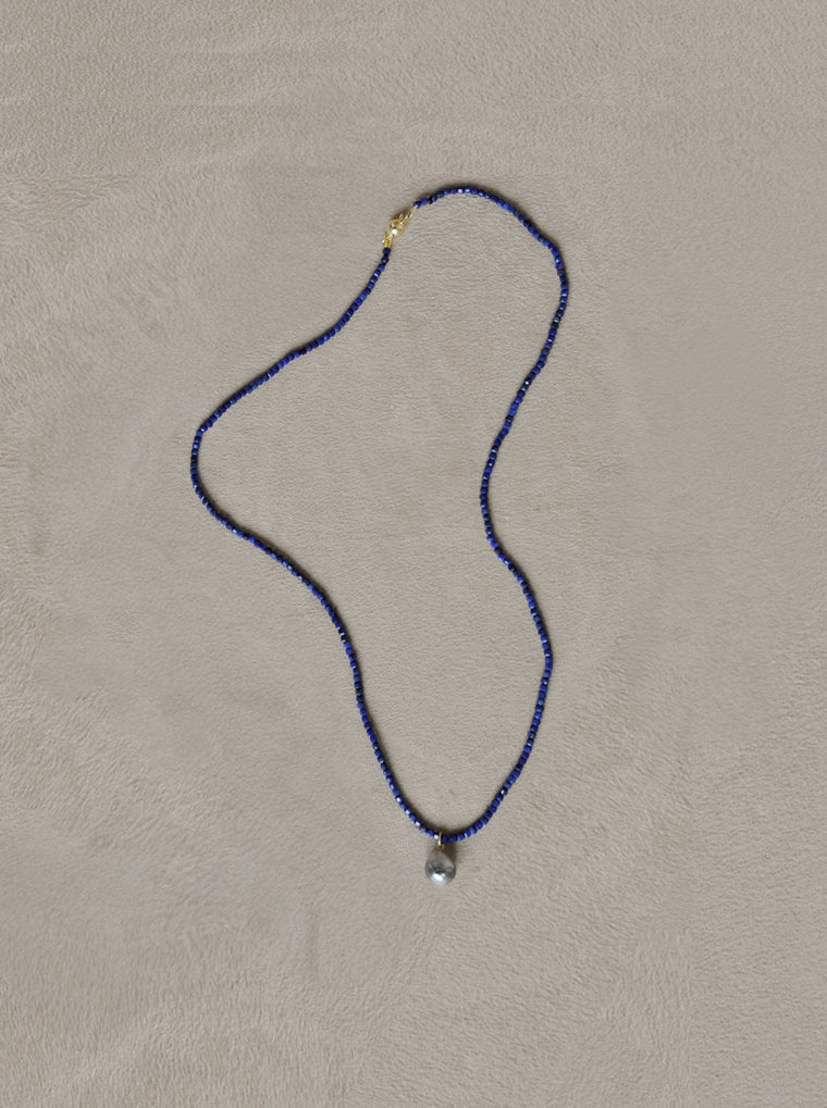 Long Lapis Tahitian Pearl Necklace
