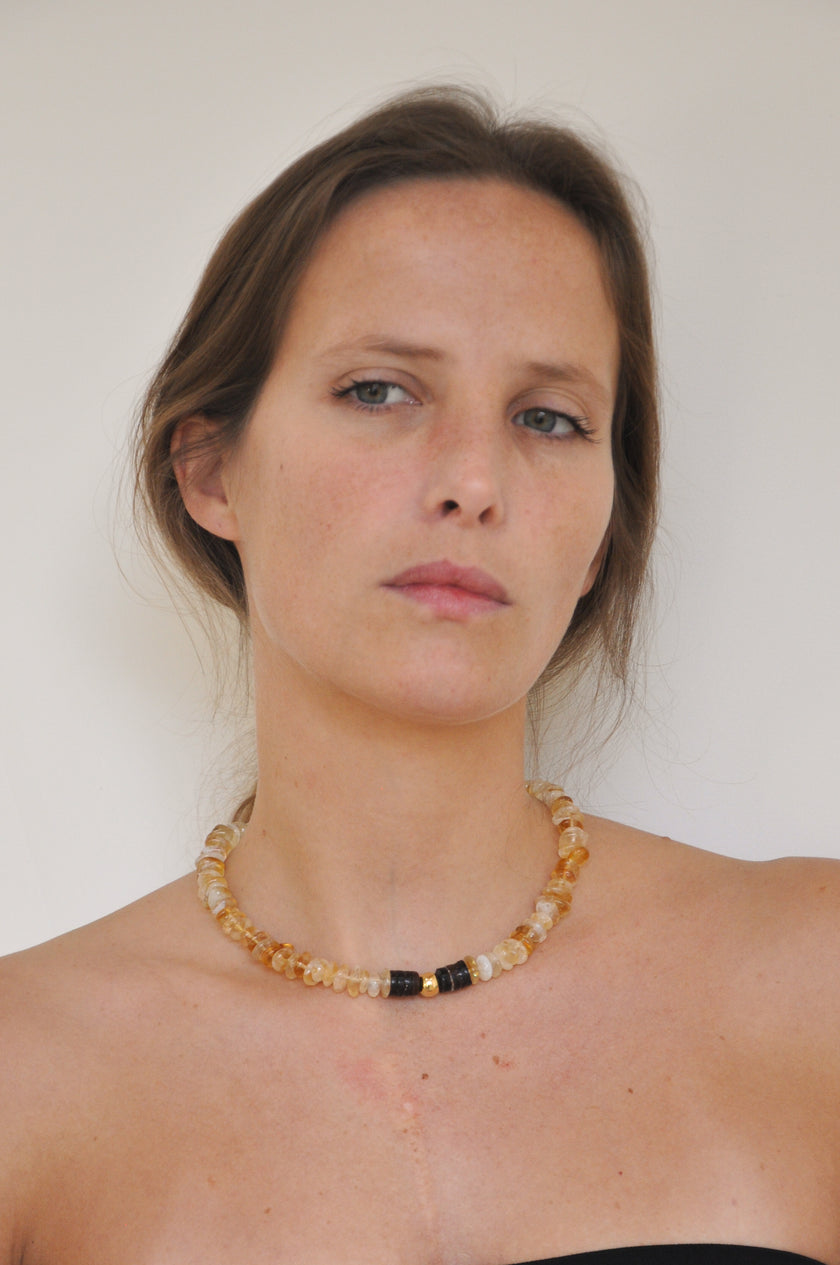 Citrine Puka Bead Collar