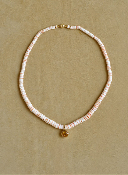 Red Pendant Puka Collar