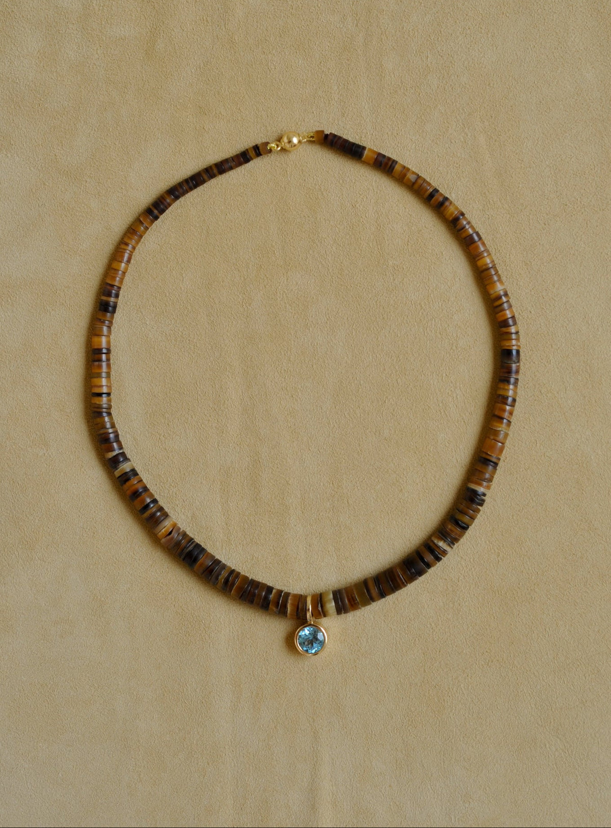 Brown Pendant Puka Collar