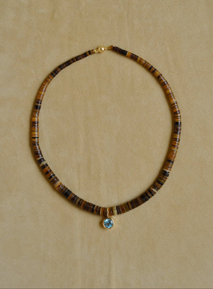 Brown Pendant Puka Collar