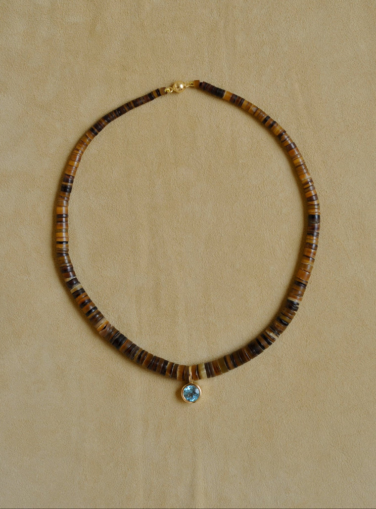 Brown Pendant Puka Collar