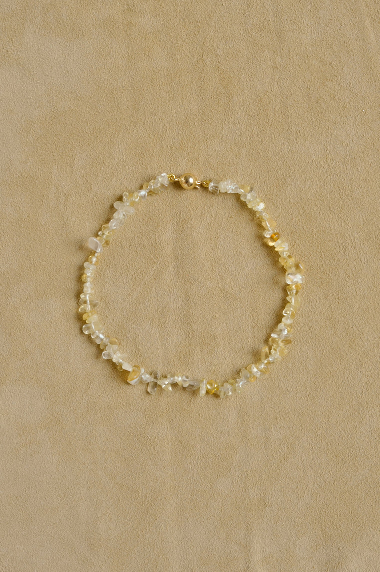 Citrine Pebble Anklet