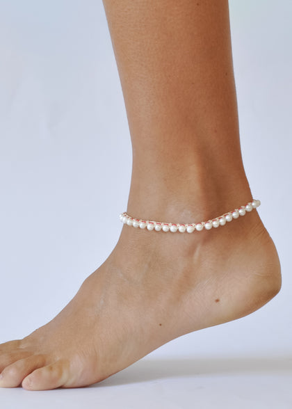 Pearl Macramé Anklet