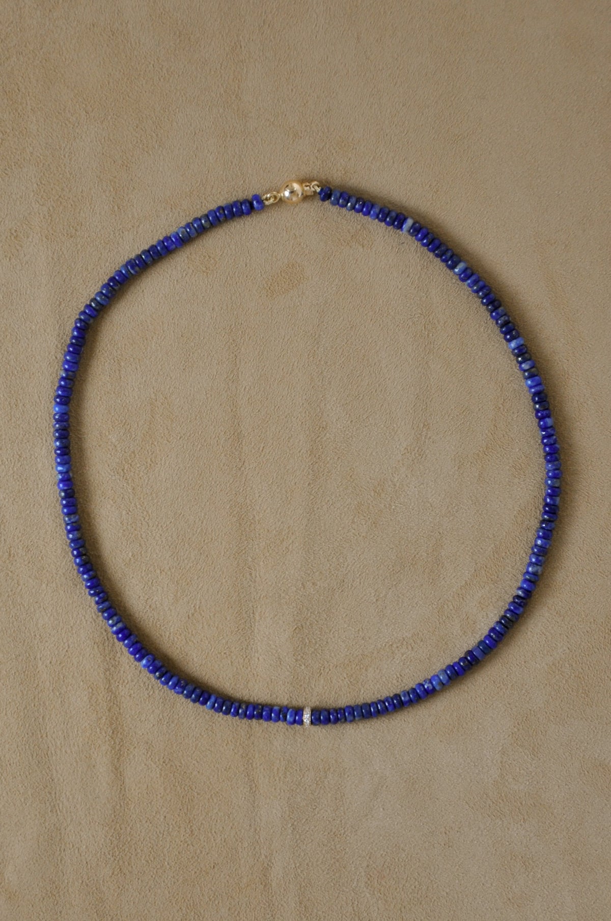 Tiny Diamond Lapis Necklace
