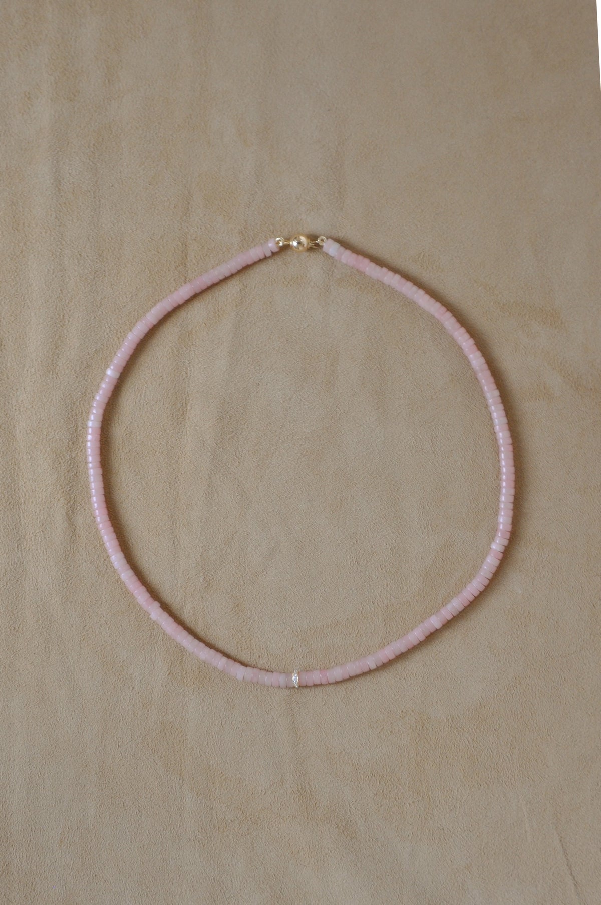Tiny Diamond Rose Necklace