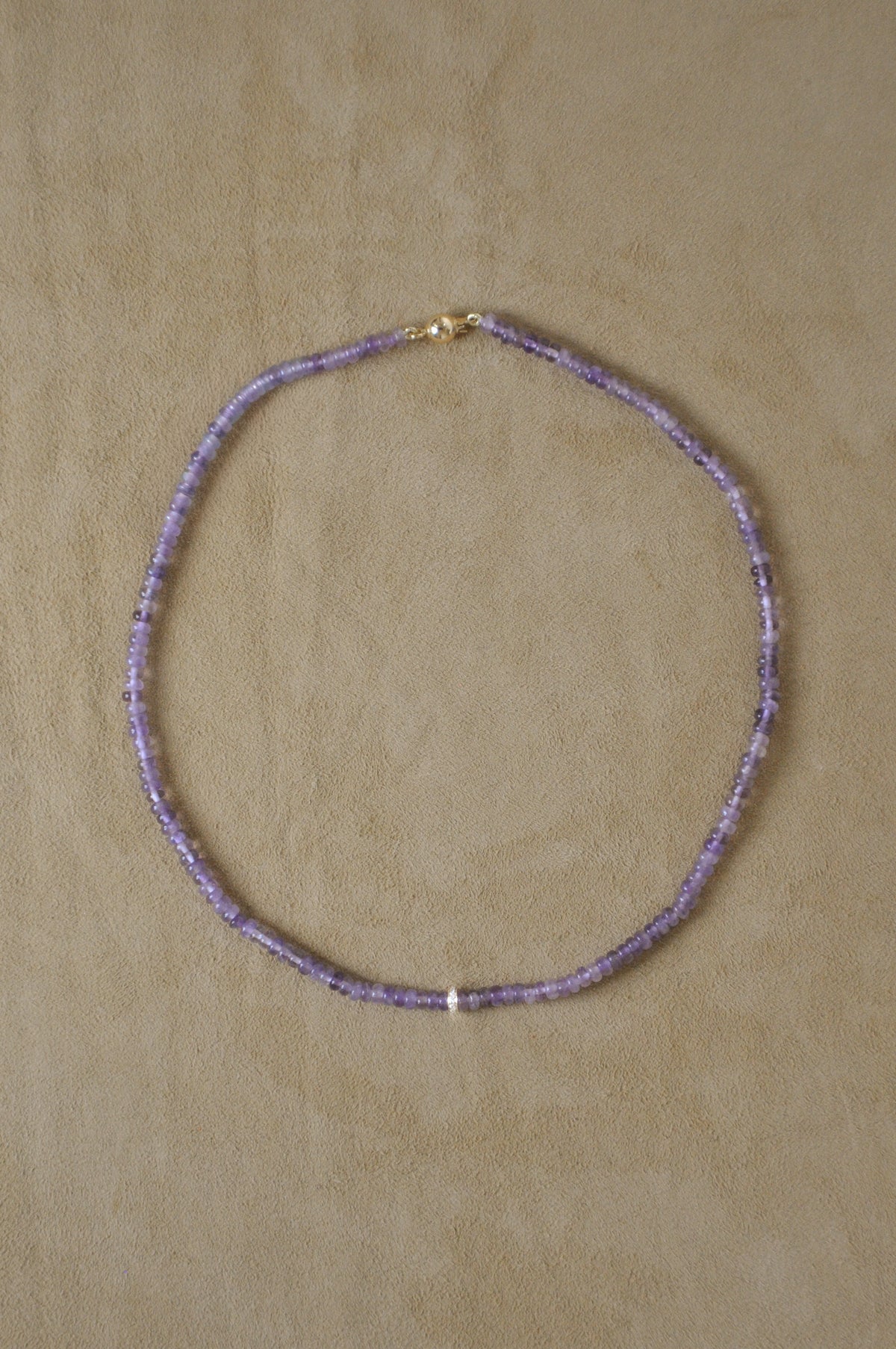 Tiny Diamond Amethyst Necklace