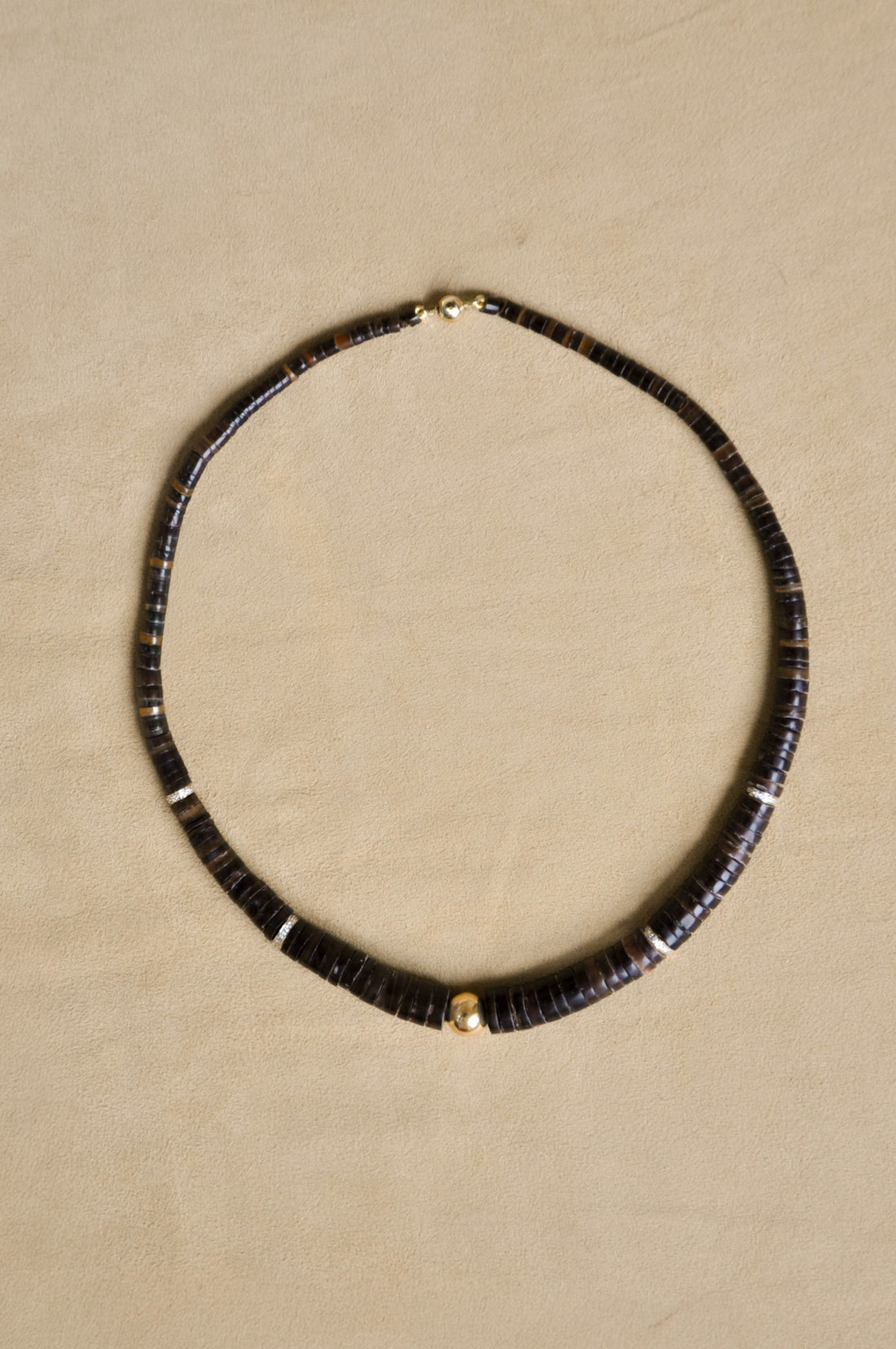 Elegant Diamond Puka Bead Collar