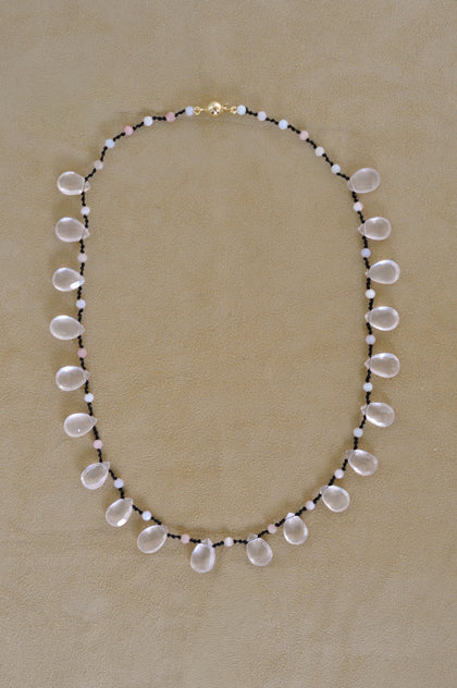 The Droplet Necklace | Rose Quartz