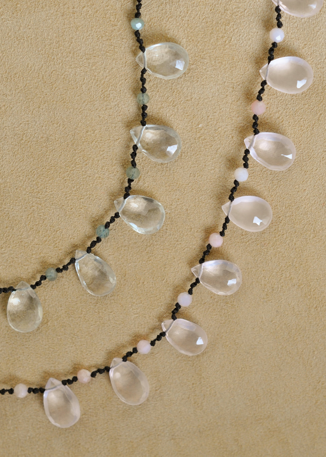 The Droplet Necklace | Rose Quartz