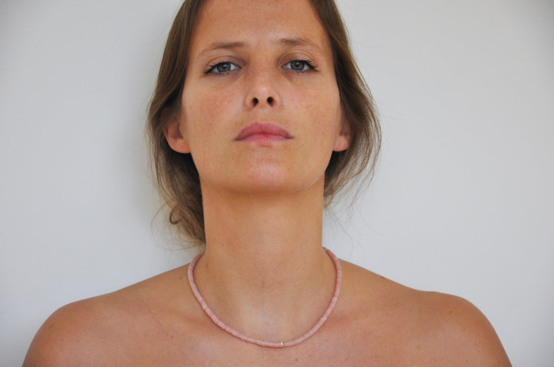 Tiny Diamond Rose Necklace