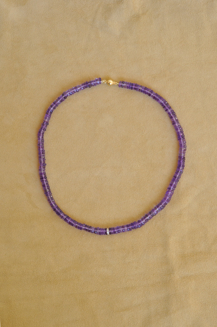 Elegant Heishi Amethyst Necklace