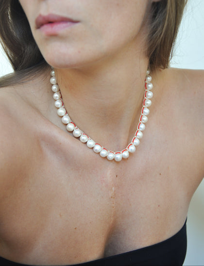 Macrame Pearl Necklace