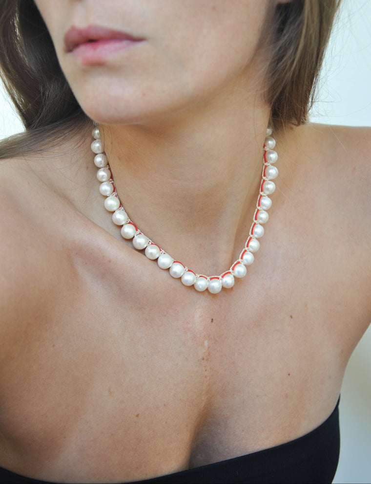 Macrame Pearl Necklace