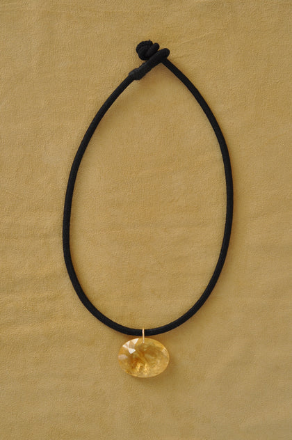 The Oval Drop Cord | Citrine