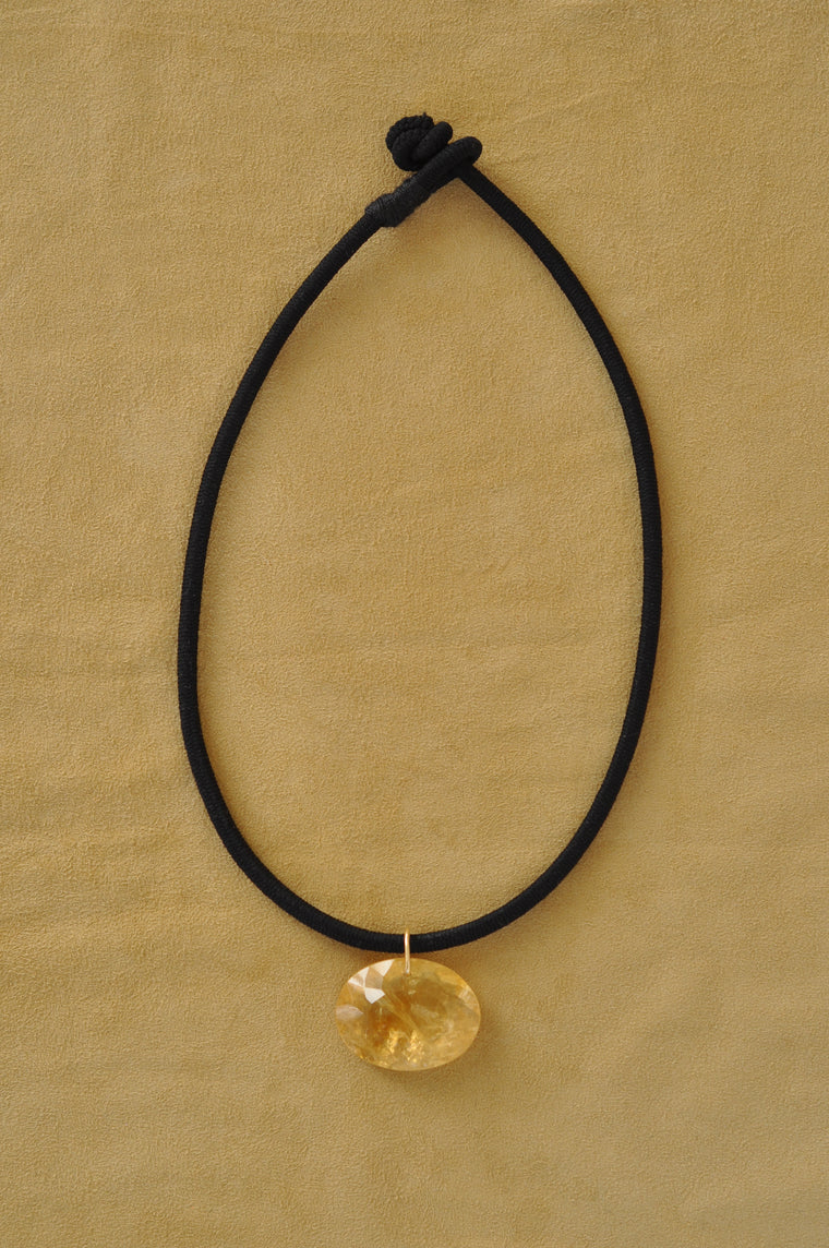 The Oval Drop Cord | Citrine
