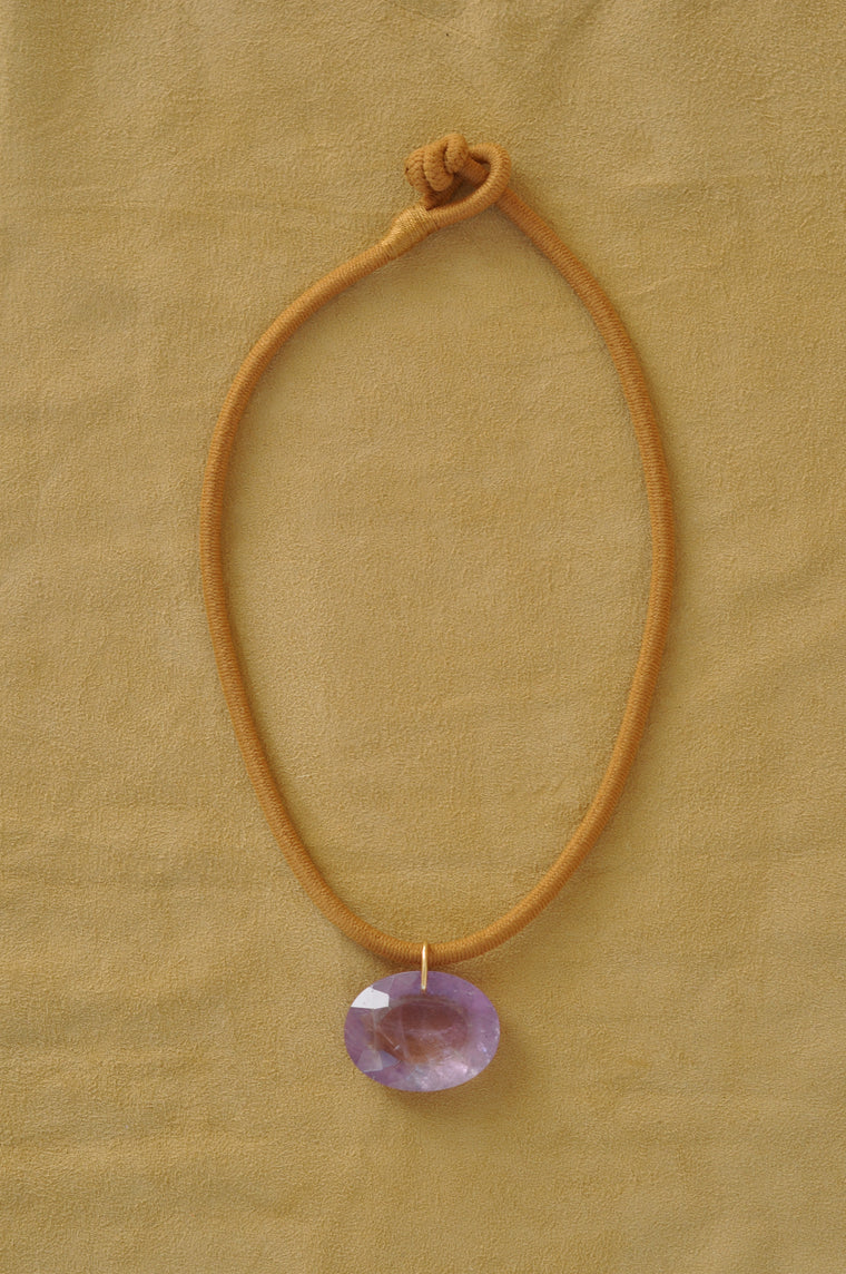 The Oval Drop Cord | Amethyst
