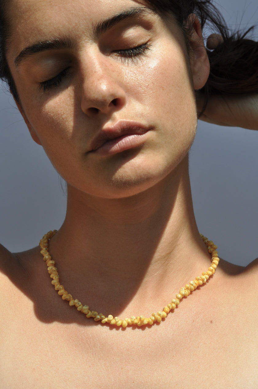 Tiny Shell Necklace | Yellow