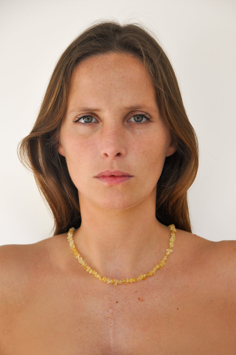 Tiny Pebble Sun Necklace