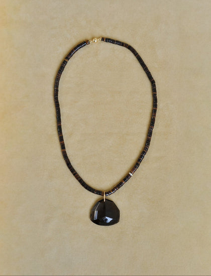 Faceted Pendant Necklace | Smoky Quartz