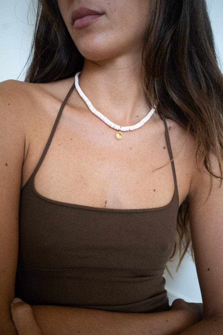 Red Pendant Puka Collar
