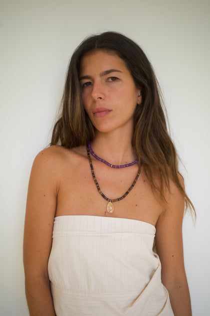 Elegant Heishi Amethyst Necklace